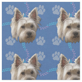 Tecido Cães Artísticos - West Highland White Terrier v1