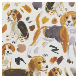 Tecido Cães de Caça-Caça-Aquarela BEAGLE Painterly