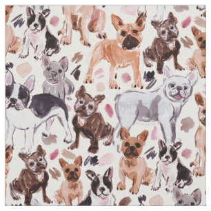 Tecido Cães de Pintor de Água FRENCHIES