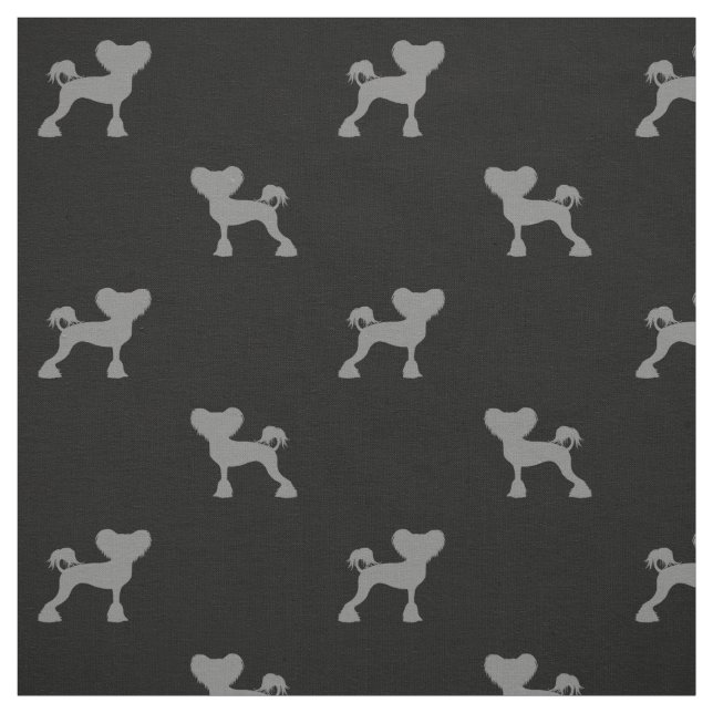 Tecido Cães de Silhuettes Crestie Detidos Chineses Patter (Modelo)