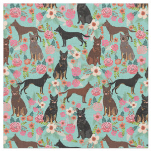 Tecido Cães Kelpie australianos pintam hortelã