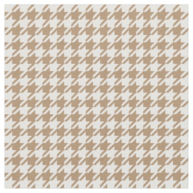 Tecido Café congelado & Houndstooth branco (Detalhe)