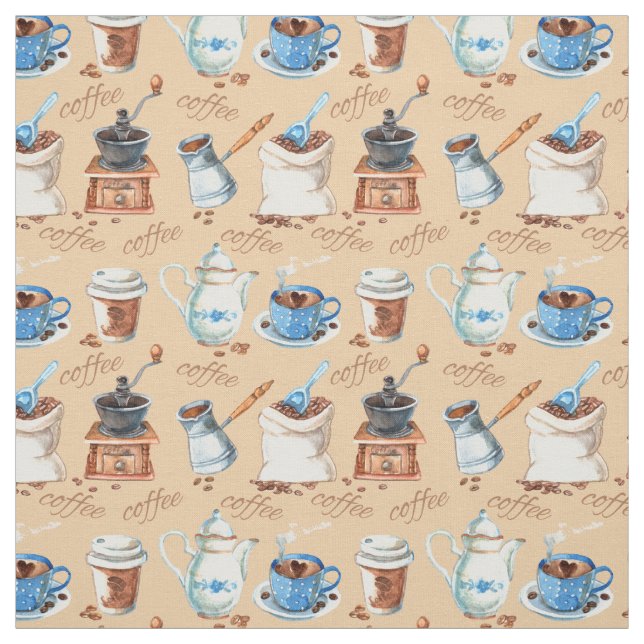 Tecido Café de Aquarela (Modelo)