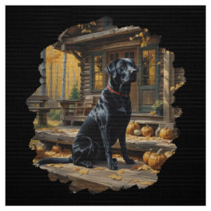 Tecido Café preto Labrador Retriever Log Cabine