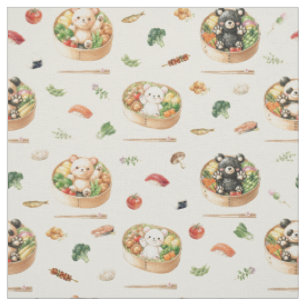 Tecido Caixa de Bento Japonesa Fofa e Arte de Arroz com A