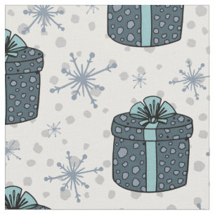 Tecido Caixas De Presente E Flocos De Neve