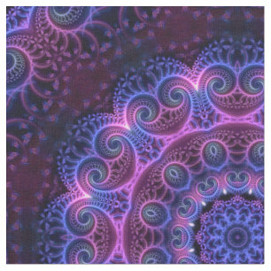 Tecido Caleidoscópio Fractal - Corações Mandala + suas id