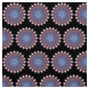 Tecido Caleidoscópio Geométrico Mandala Padrão Vermelho N