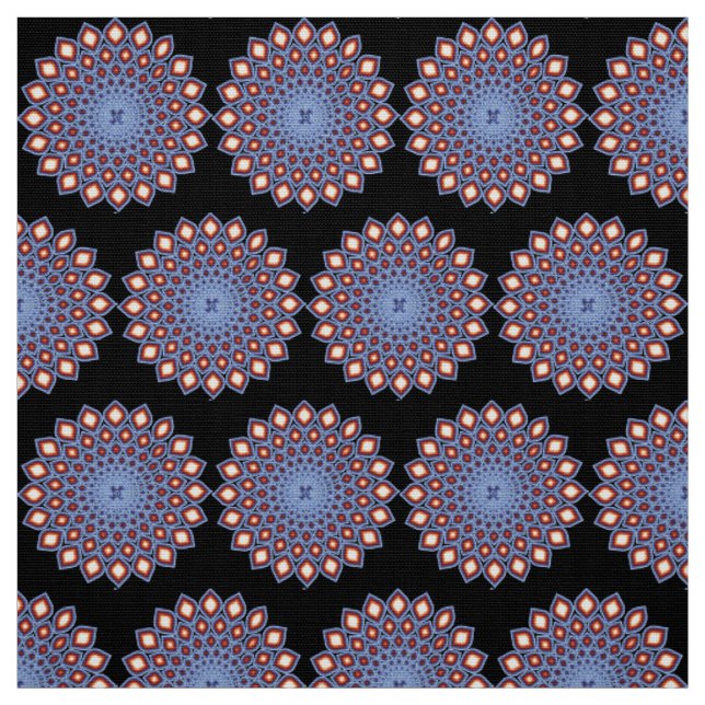 Tecido Caleidoscópio Geométrico Mandala Padrão Vermelho N (Modelo)
