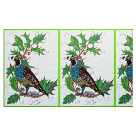 Tecido California Quail em Holly