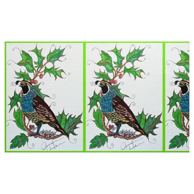 Tecido California Quail em Holly (Jarda)