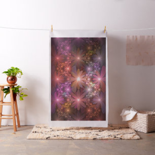 Tecido Cama De Flores Arte Fractal Abstrato brilhante Col