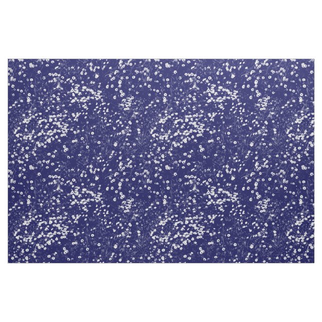 Tecido Cama de Margaridas HC - Indigo e Branco (Jarda)