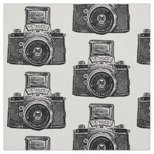 Tecido Câmara Vintage SLR - Preto