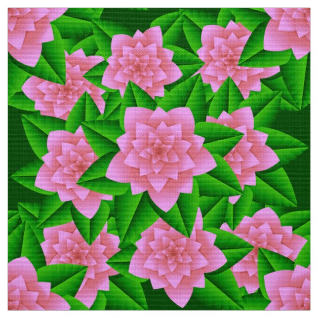 Tecido Camellias cor-de-gelo e folhas verdes (Modelo)