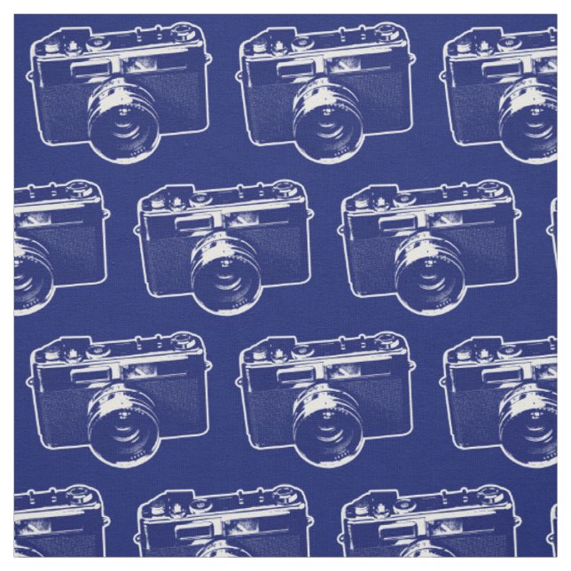 Tecido Câmera Blue Pop Art (Modelo)