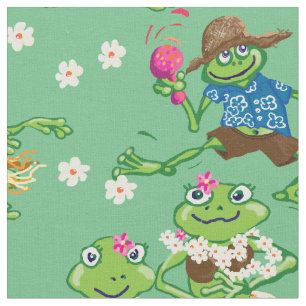 Tecido Camisa de sapos Hula havaiana