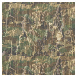 Tecido Camo de pesca de caça verde e castanho