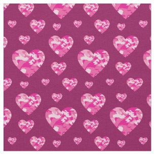 Tecido Camo Hearts Pink Girls Country Camouflage