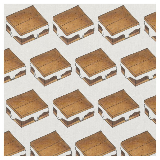 Tecido Campfire S'mores Chocolate Tostado Marshallow (Detalhe)