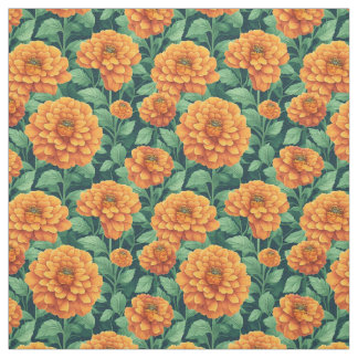 Tecido Campo de arte floral ao estilo marigold