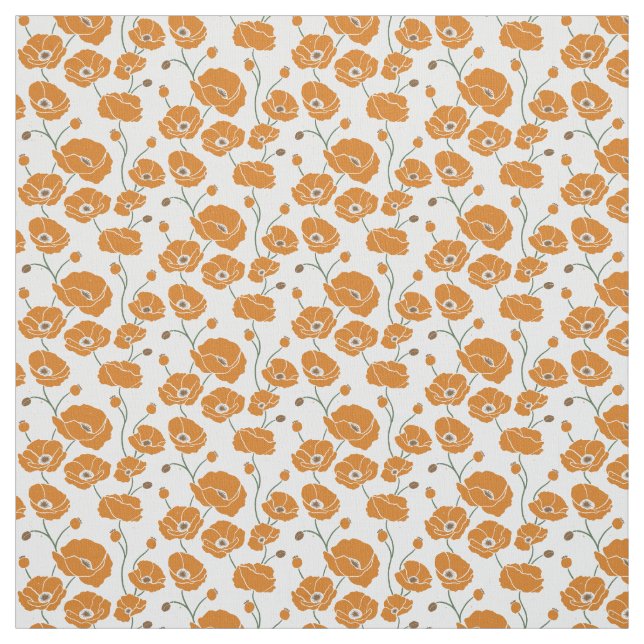 Tecido Campo de papagaios laranja (Modelo)