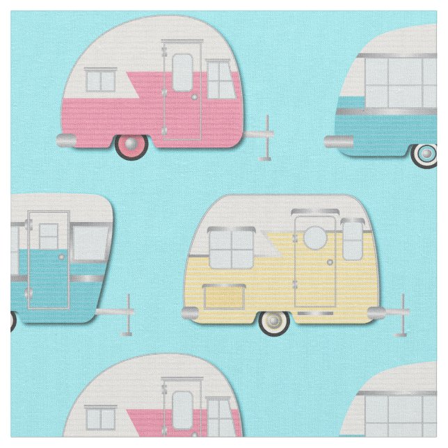 Tecido Campos de Vintage RV Camping (Detalhe)