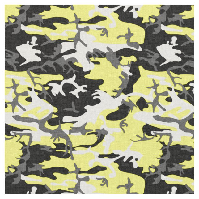 Tecido camuflagem amarela camo branco preto (Detalhe)