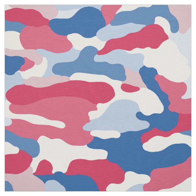 Tecido Camuflagem Azul e Branco Vermelho (Modelo)