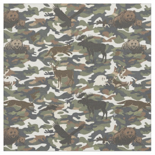 Tecido Camuflagem com Animais escondidos 