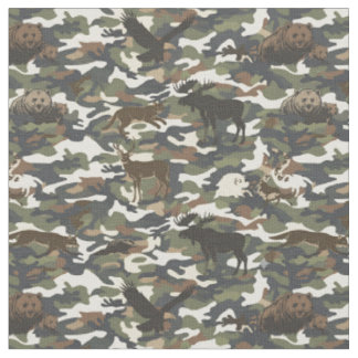 Tecido Camuflagem com Animais escondidos