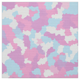 Tecido Camuflagem Feminina Azul-Cor-de-Rosa Pastel