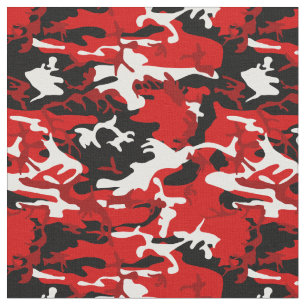 Tecido camuflagem vermelha camo branco preto