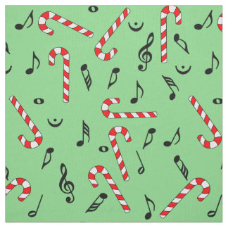 Tecido Candy Cane Music Notes