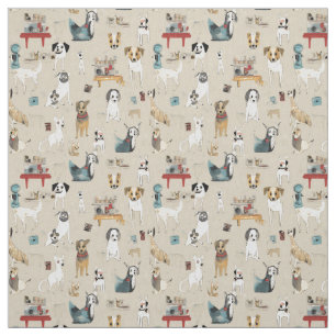 Tecido Canino Capers: Cão Whimsy