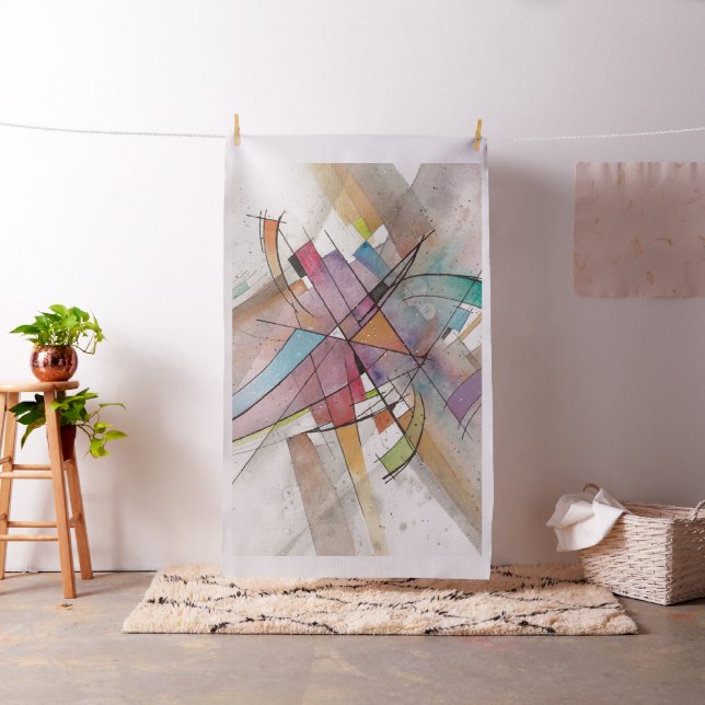 Tecido CANTATA em TOM PASTEL Arte Abstrata Aquarela (In Situ)