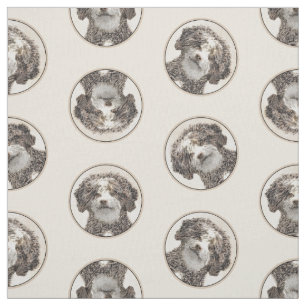 Tecido Cão-d'água Espanhol Pintura Marrom Bicolar Arte Ca