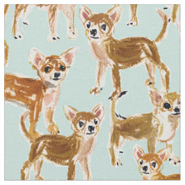 Tecido Cão de Aquarela de Painterly CHIHUAHUAS
