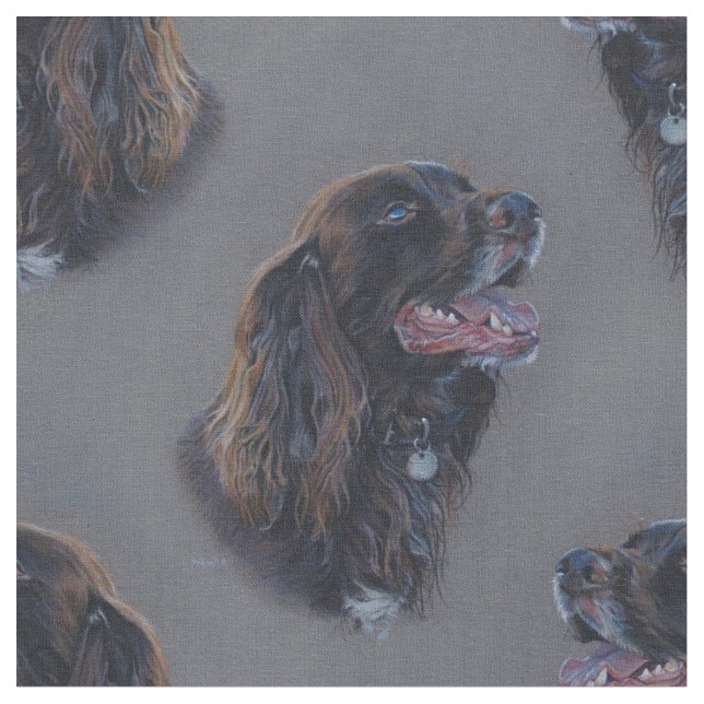 Tecido Cão de Engish cocker spaniel. Pintura das belas (Detalhe)