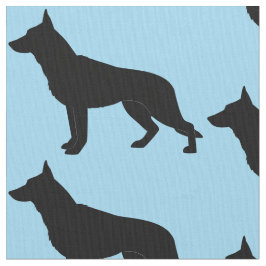 Tecido Cão de german shepherd na silhueta