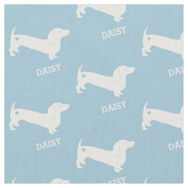Tecido Cão e Coração Dachshund com Nome (Detalhe)