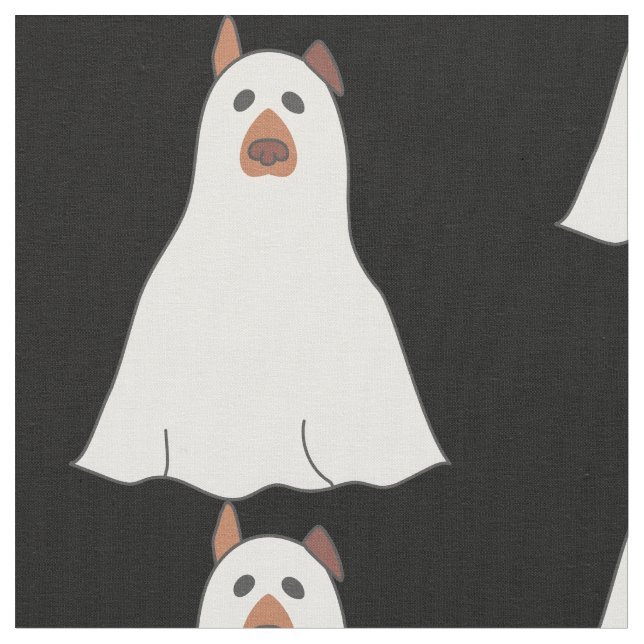 Tecido cão fantasma de halloween fofo assustador (Detalhe)