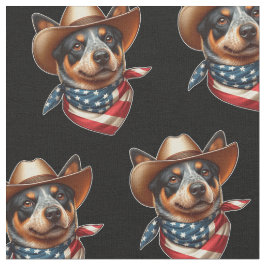 Tecido Cão Vestindo chapéu e bandeira americana Bandana