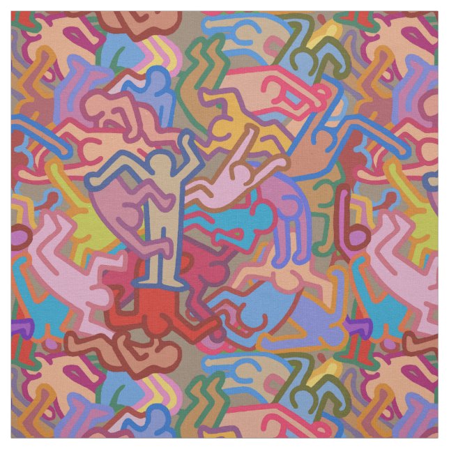 Tecido Caos Inspirado em Haring  (Modelo)