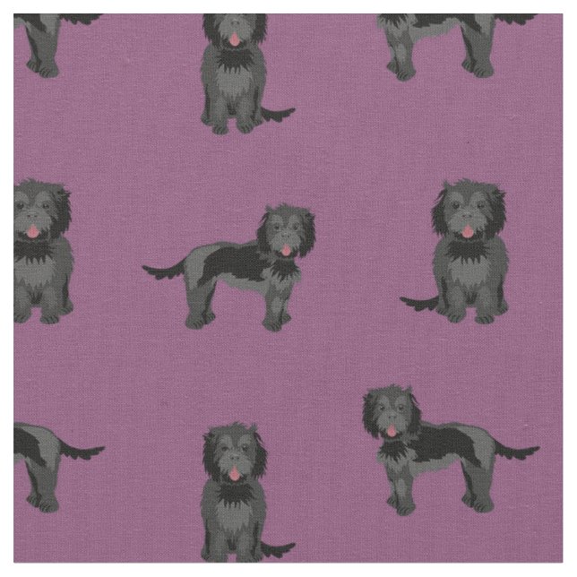 Tecido Cãozinho preto roxo escuro (Detalhe)