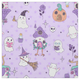 Tecido caprichoso roxo halloween assustador fantasma sini