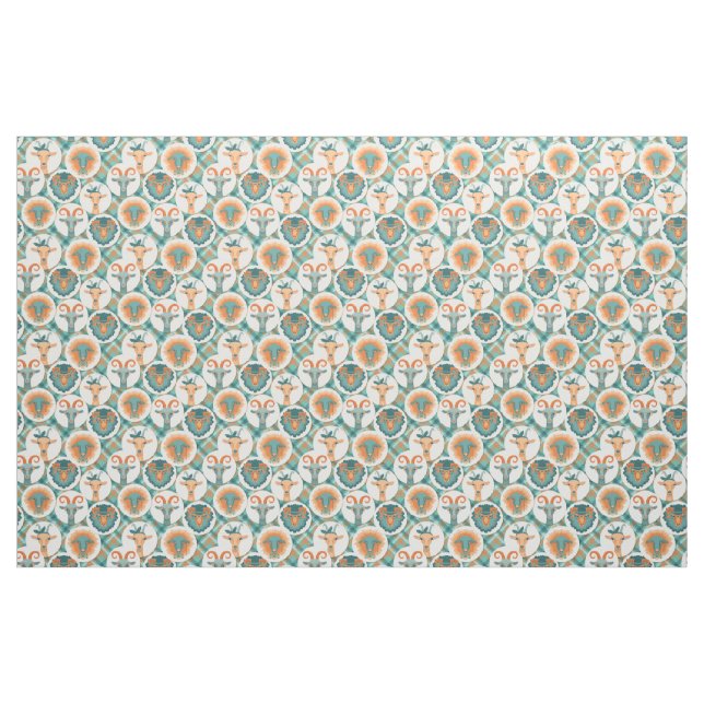 Tecido Caprinos de Hipster lacrimogêneo e coral - GetYerG (Fat Quarter)