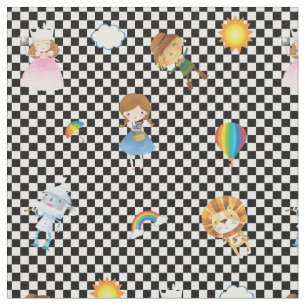 Tecido Caráteres de mágico de Oz em preto/branco