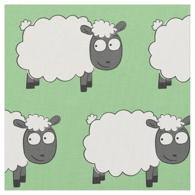 Tecido Caricatura De Ovelha Bebê Adorável (Detalhe)