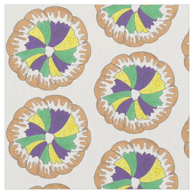 Tecido Carnaval do King Cake New Orleans NOLA Mardi Gras (Detalhe)